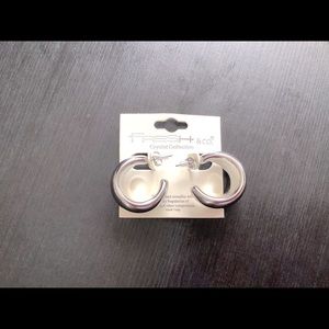 Classics Silvertone Medium Band Hoop Earrings